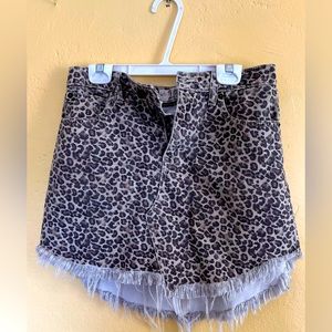 Leopard Print Denim Skirt from Free People